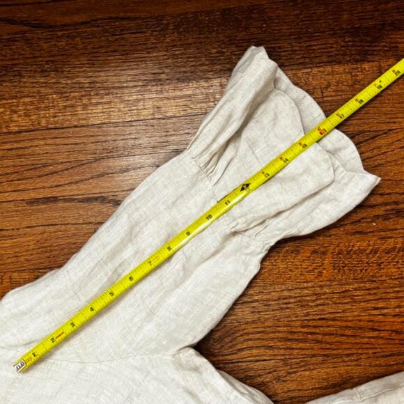 John Mark Linen Top L Oatmeal 3/4 sleeve - Picture 4 of 7